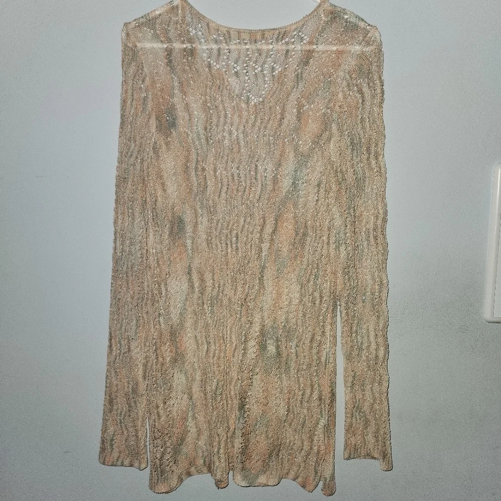 NWT Soft Surroundings Sheer Tunic Murano Sweater Pink Cedar